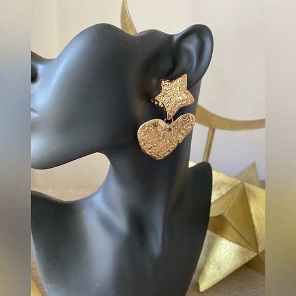 Heart drop earrings M151 - Picture 3 of 4